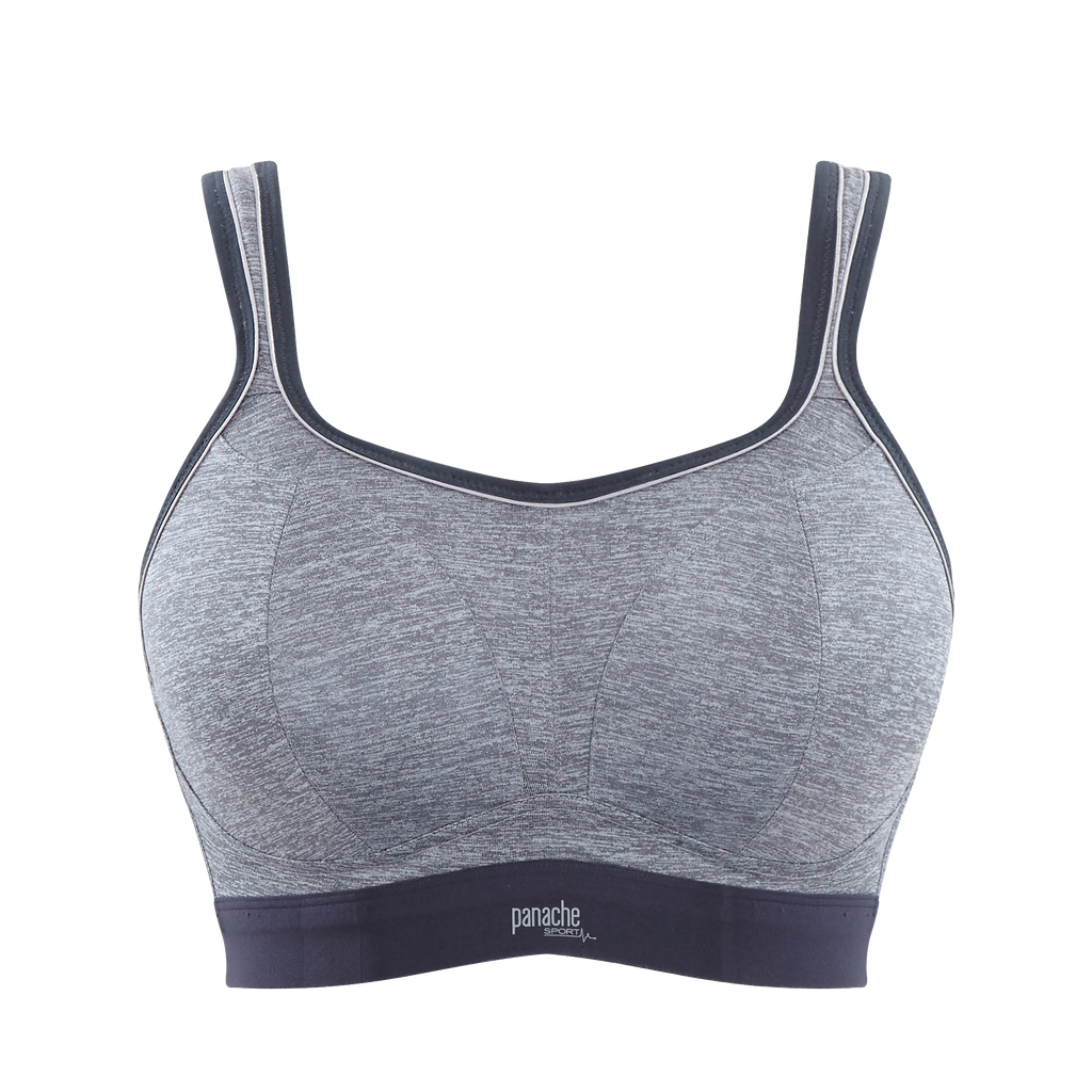 Full-Busted Underwire Sports Bra Grey Marl 40FF by Panache