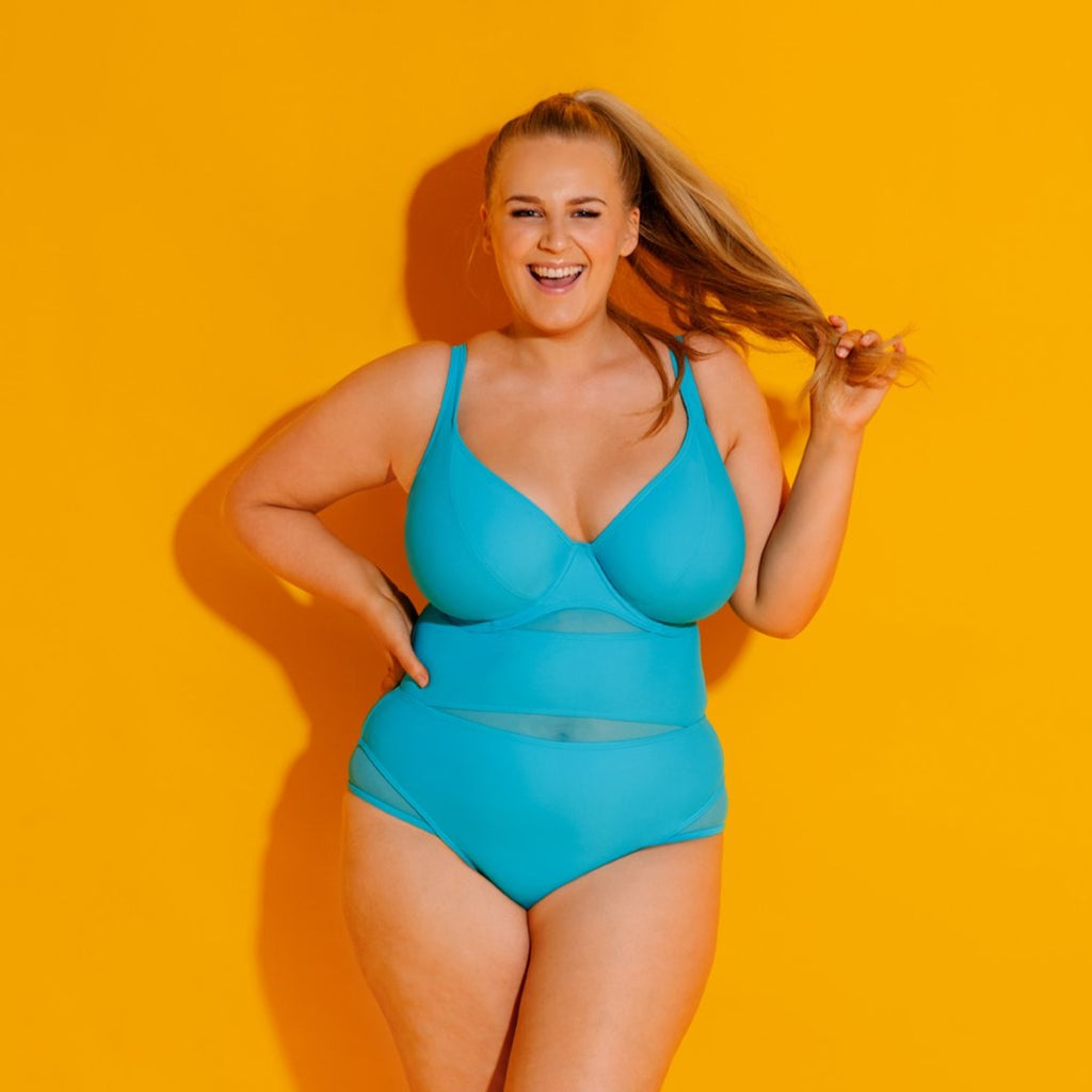 Curvy Kate Sheer Class Plunge Swimsuit Turquoise – Uplifting, LLC