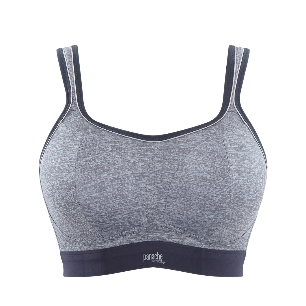 Panache Womens Charcoal Marl Non-wired Stretch-jersey Sports Bra 30f In  Grey Marl