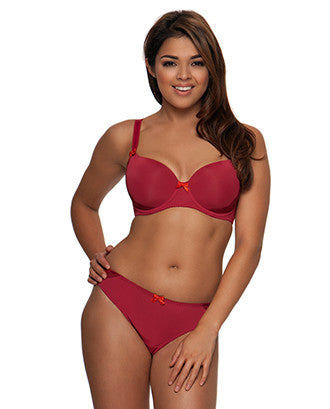 Curvy Kate SMOOTHIE 32F or 34E Bra AND 10 S 14 Short or 12 M Thong SET  RASPBERRY
